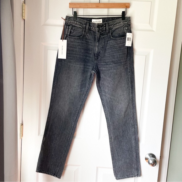 SLVRLAKE Virginia Slim Straight Distressed Grey Black Many Moons Denim Jeans 28 - Picture 3 of 11